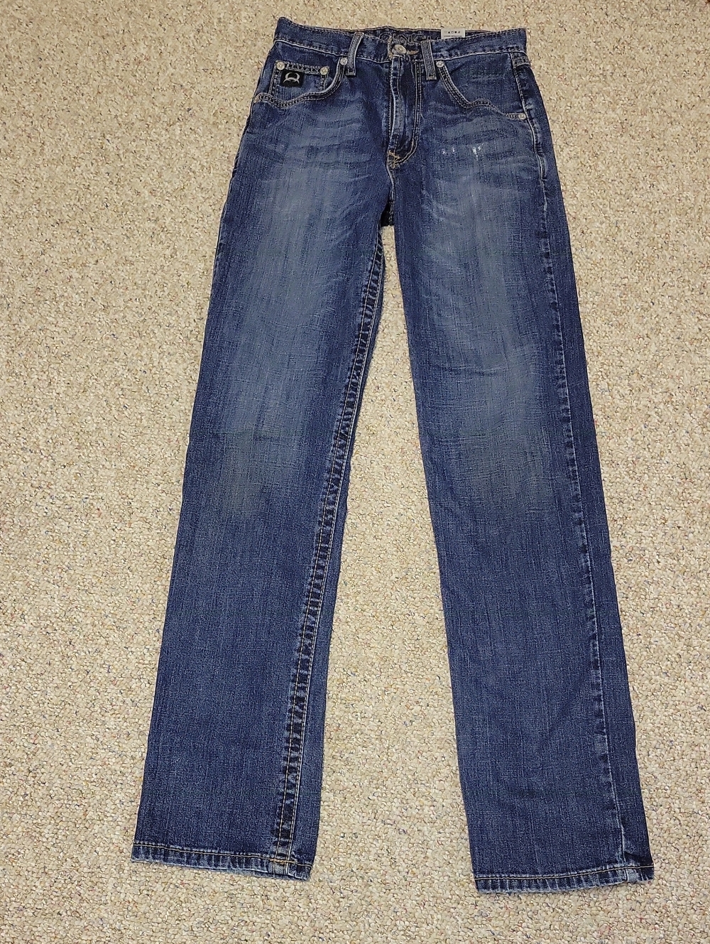 Cinch Men’s Black Label 2.0 Indigo Denim Jeans Contrast Stitching 28 X 35.